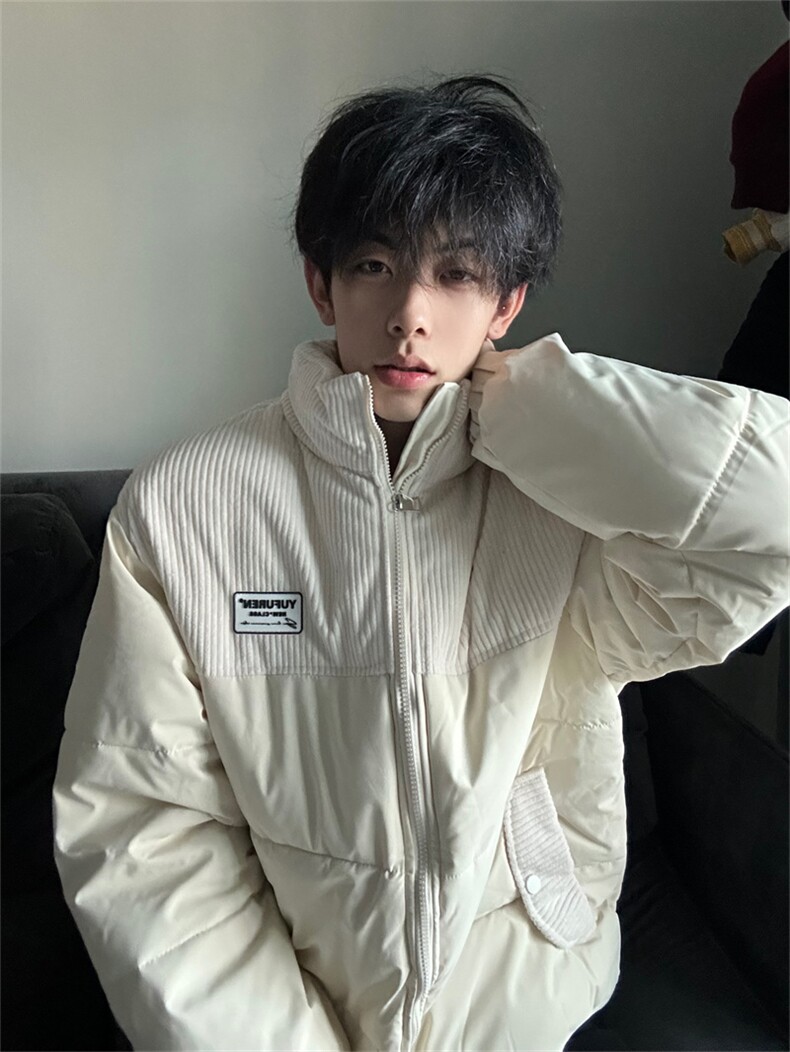 A294-P98冬季棉服外套情侣男女灯芯拼接外套棉服立领上衣,男装棉衣,星座911