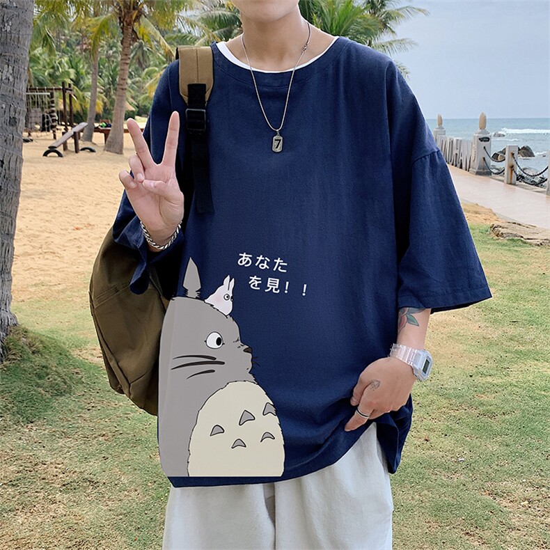 YT26150-P30亚麻短袖t恤男大码五分袖男宽松七分袖港风模特，男装T恤，电商A040