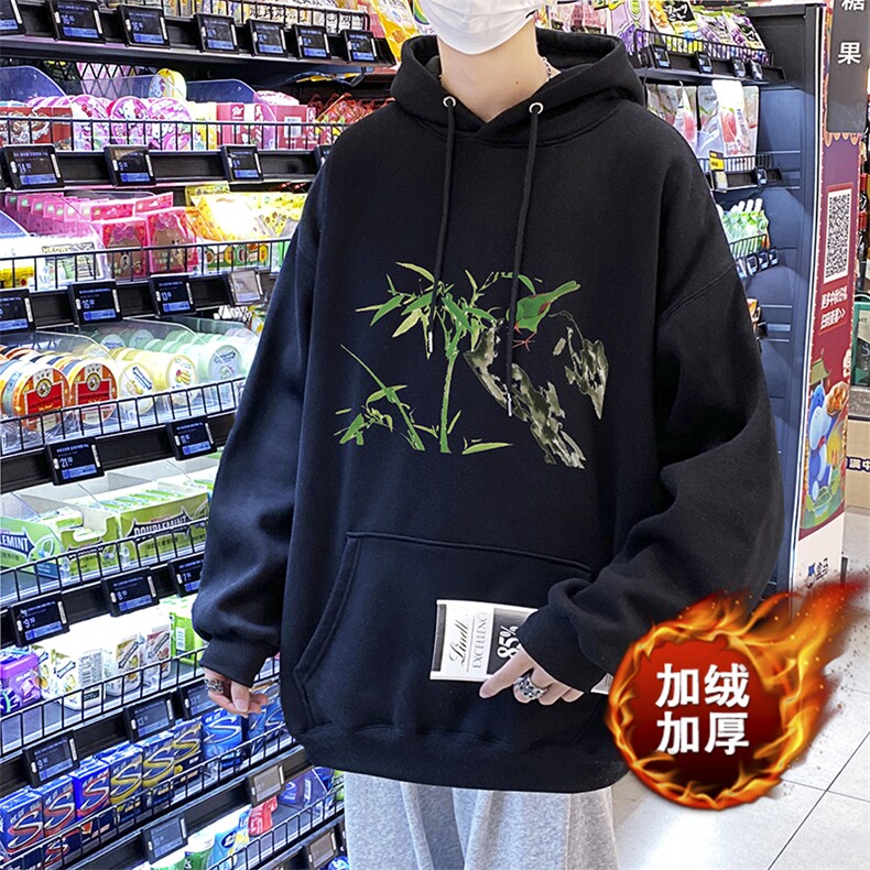 华棉连帽秋冬男装卫衣潮加绒加厚鸟语花香加肥加大码胖子外套,女装短外套,星座909
