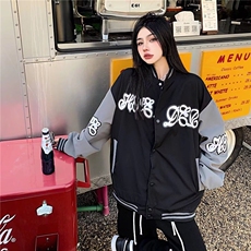 美式复古棒球服春秋季新款设计感撞色长袖上衣ins外套新款夹克潮，男装夹克，星座506