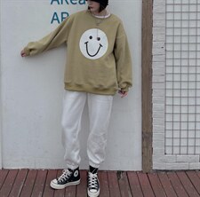 2021年冬季新款加绒加厚大版卫衣，女装卫衣/绒衫，咖啡色