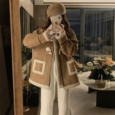 C929-P150外套秋冬款2025新款女加绒加厚皮毛一体冬季羊羔绒棉服，男装棉衣，星座911-2(原星座613-2）