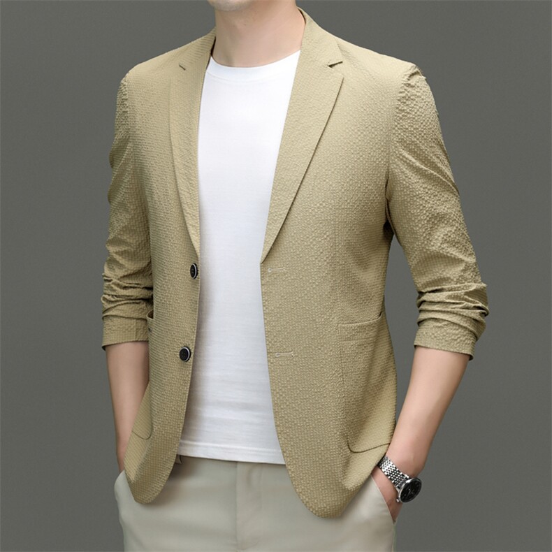 冰丝防晒西装男士高端商务单西礼服夏季新薄款休闲西服外套男，男装防晒衣，钱塘6003（原4033）