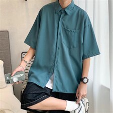 短袖衬衫春款男港风潮流弹力C044P33，男装衬衫，星座1116-2
