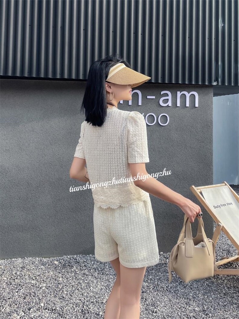 剌绣花边拼接套装，女装职业装，天使公主