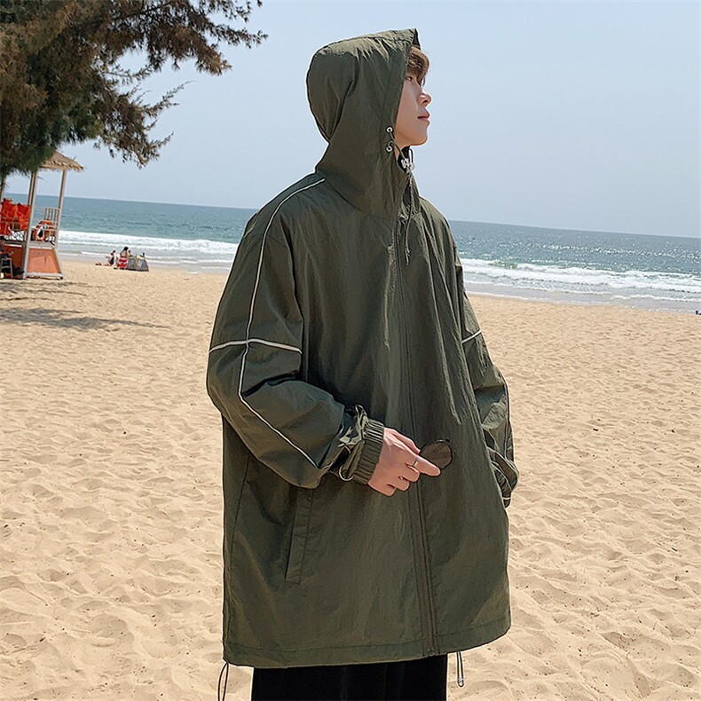 防晒指数50+薄款宽松大码港风防晒衣夹克皮肤衣F701P55，男装防晒衣，星座1204-3