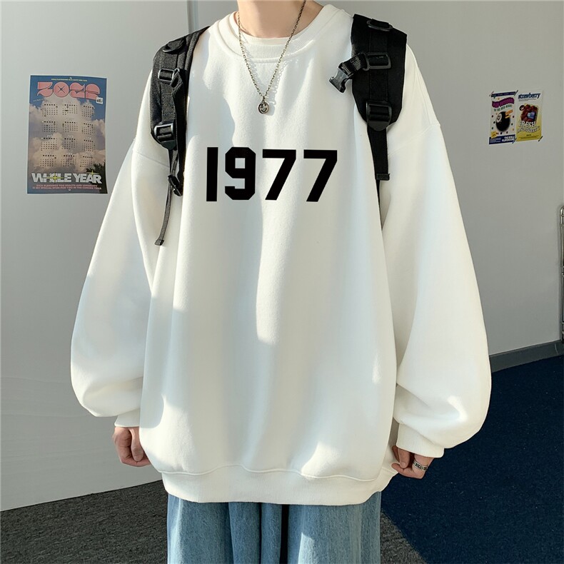 ！直播品质重磅宽松大码港风1977印花圆领卫衣WY01-特p28，男装卫衣，星座508（原C305）