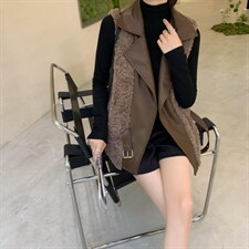 拼皮颗粒马甲，女装马甲，吉之红