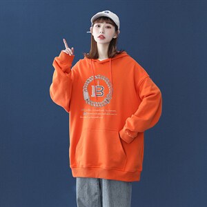 中性 秋季潮流字母印花上衣宽松连帽卫衣 W228 P35控58加绒P45图片