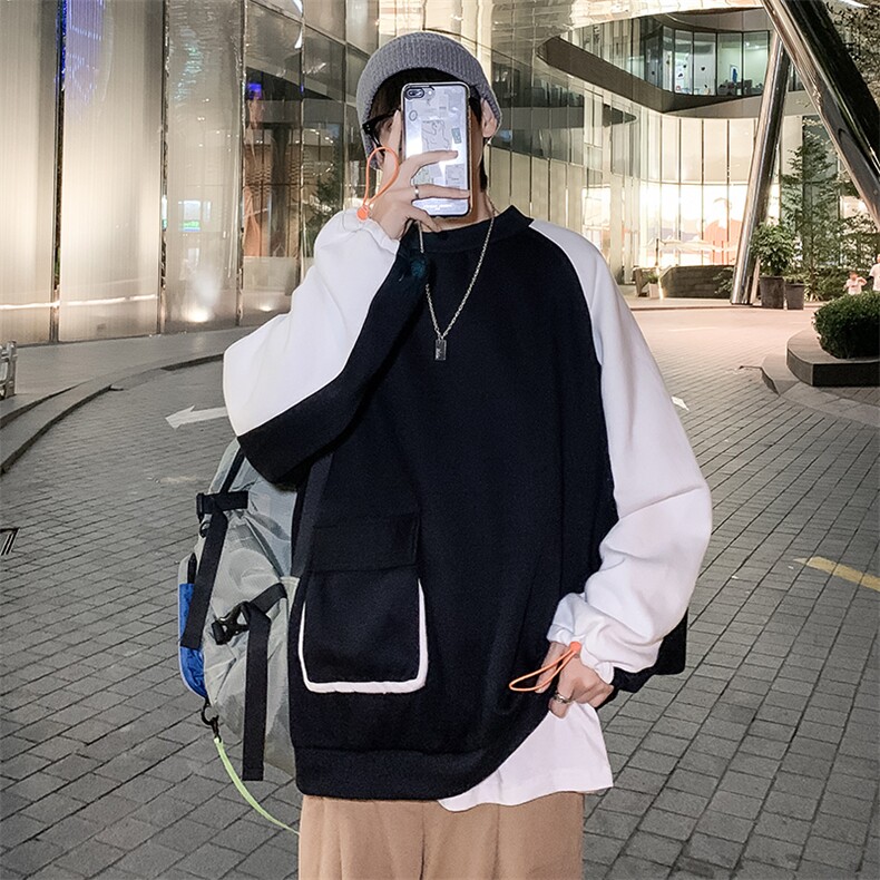 2021秋冬季情侣港风加绒卫衣男宽松圆领休闲大码潮牌长袖P50,男装卫衣,星座410-6（原星座1304-1）