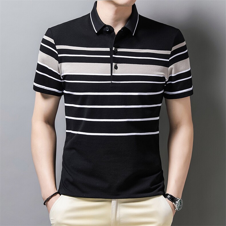中年爸爸夏装短袖t恤polo衫上衣服夏季薄款中老年人商务休闲男装,男装T恤,电商B212（原钱塘6029）