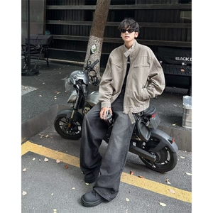 牛仔外套男士韩版潮流高街帅气宽松2025春季新款ins夹克W6196-P75图片