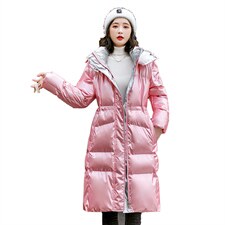 2022年冬季亮面免洗休闲气质纯色加厚大毛领羽绒棉衣，女装棉衣/棉服，艾仟回(原伊仟回)