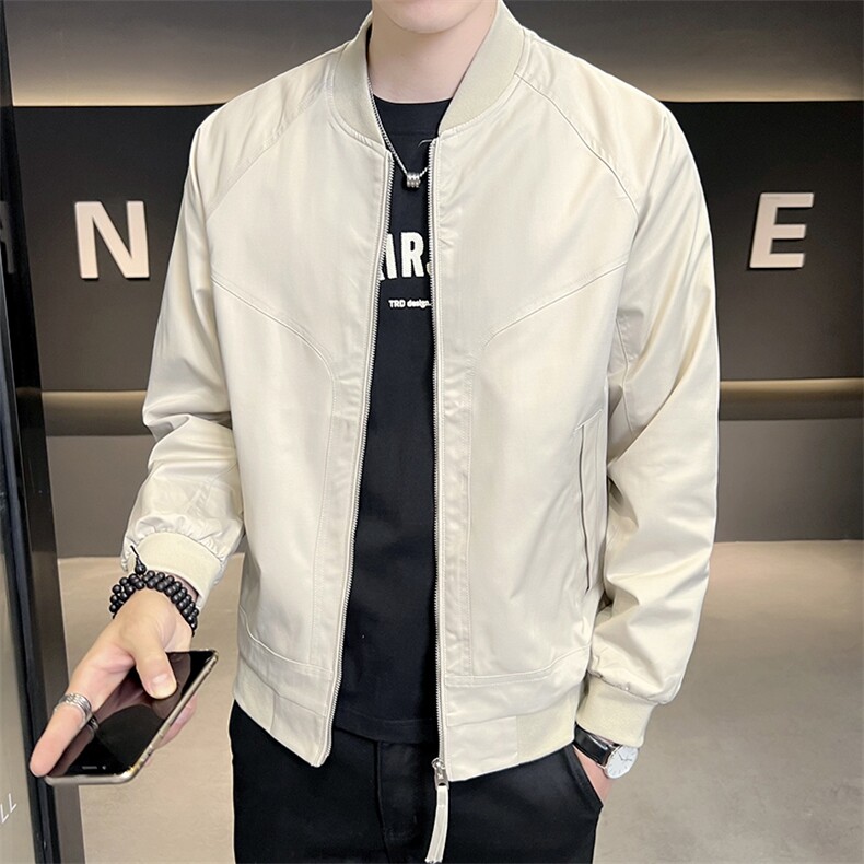 数据欧版男士新款棒球领外套帅气青年夹克百搭时尚潮流上衣,男装夹克,电商A225