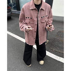 秋冬季新款毛边牛仔外套宽松休闲复古夹克上衣，男装夹克，星座410-7