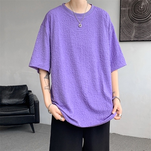 8XL-M 特大码短T恤泡泡袖肌理感冰丝短袖衬衫上衣五分袖DX322P25图片