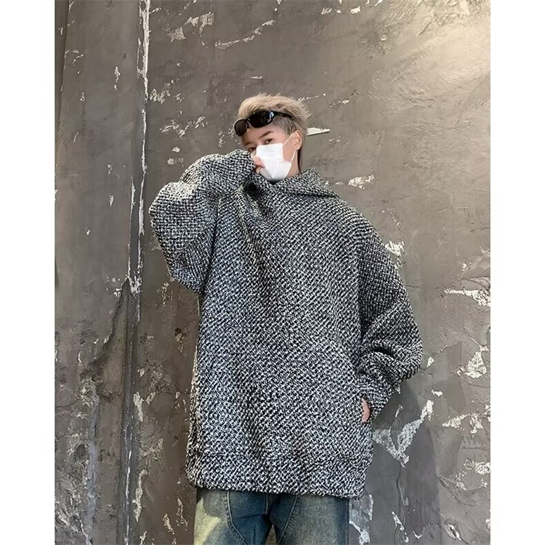 【有货】DA28-P58新款潮流小香风连帽卫衣男2025秋冬重磅粗花呢潮,男装卫衣,星座603-2