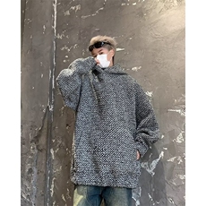 【有货】DA28-P58新款潮流小香风连帽卫衣男2025秋冬重磅粗花呢潮，男装卫衣，星座603-2