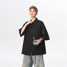 现货夏新男潮短袖小众高级褶皱感设计衬衫上衣513DC3538P30，男装T恤，星座513