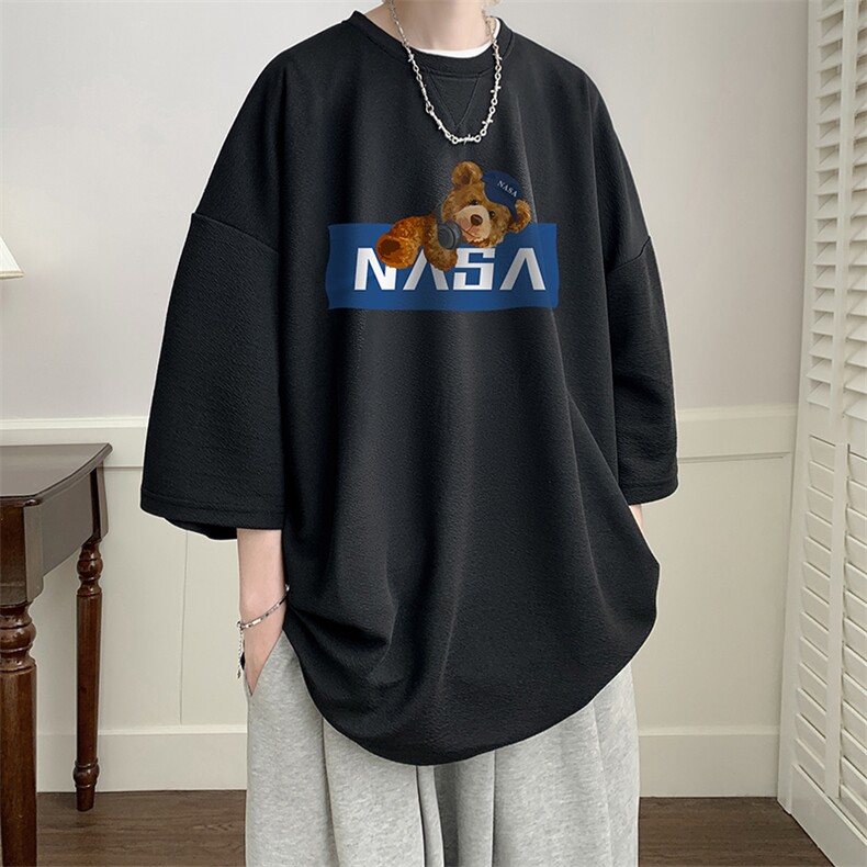 NASA春夏季七分袖t恤男大码五分袖男短袖中袖Q11247-P30,男装T恤,电商A040