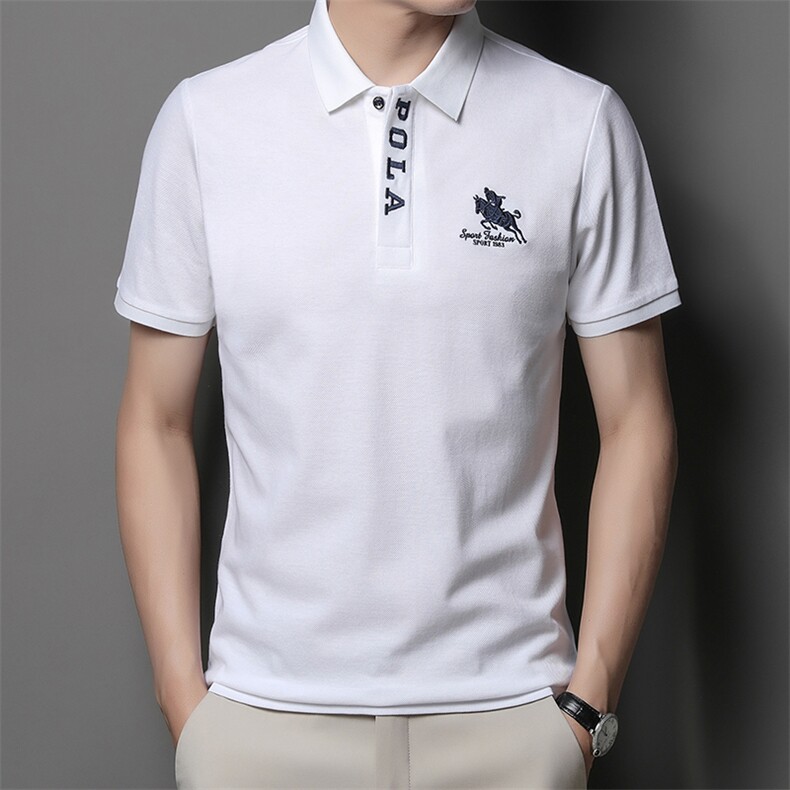 男士夏季短袖POLO衫2023新款时尚潮流简约纯棉短袖T恤男装上衣P50，男装Polo衫，星座1105-3