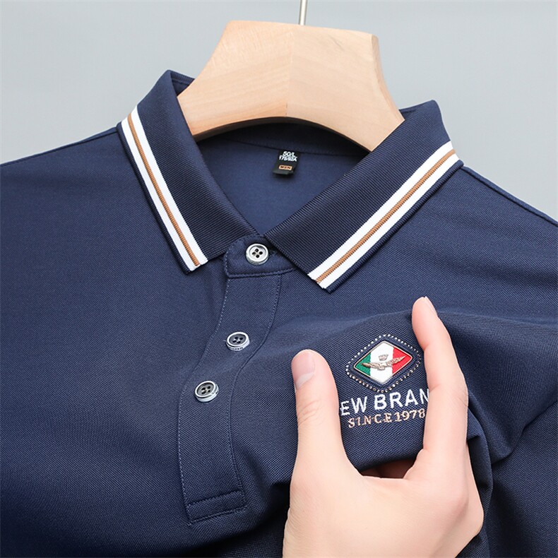 polo衫男士短袖2023新款夏季商务男装衣服翻领t恤男舒适薄款潮牌,男装T恤,电商B212（原钱塘6029）