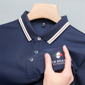 polo衫男士短袖2023新款夏季商务男装衣服翻领t恤男舒适薄款潮牌