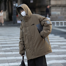 美式机能拼接冲锋衣棉服冬季新款潮流宽松休闲毛衣外套，男装针织衫/毛衣，星座410-6（原星座1304-1）