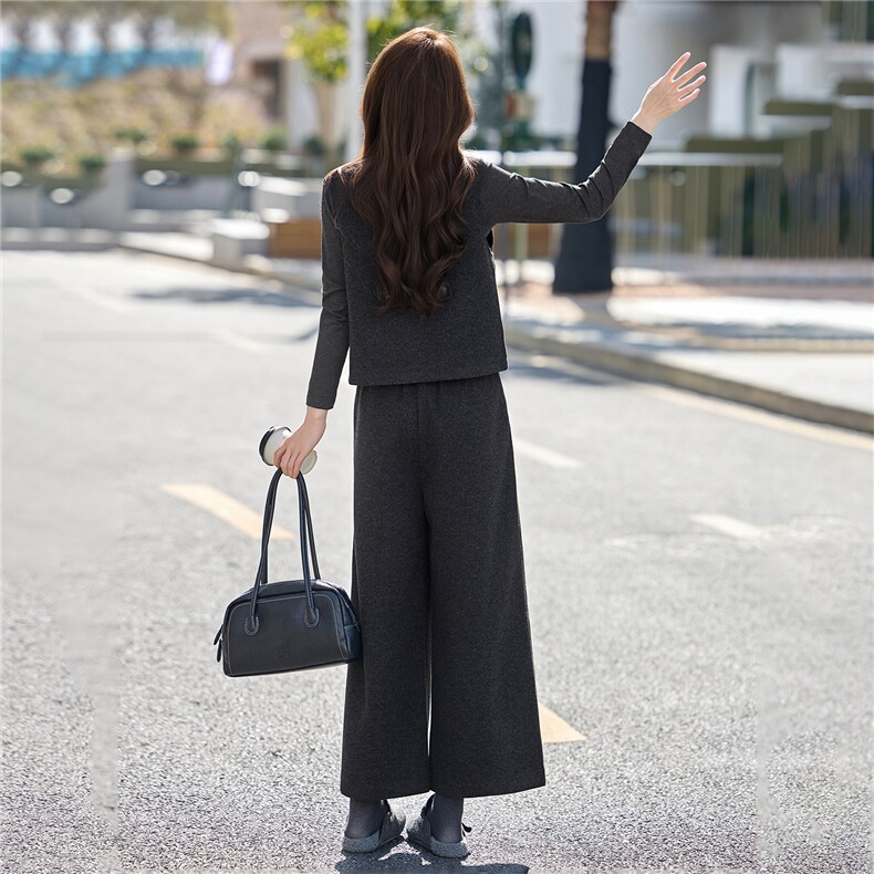 马甲T恤阔腿裤三件套春装女款2026年新款女装高级感减龄套装显高,女装套装/套裙,意芙