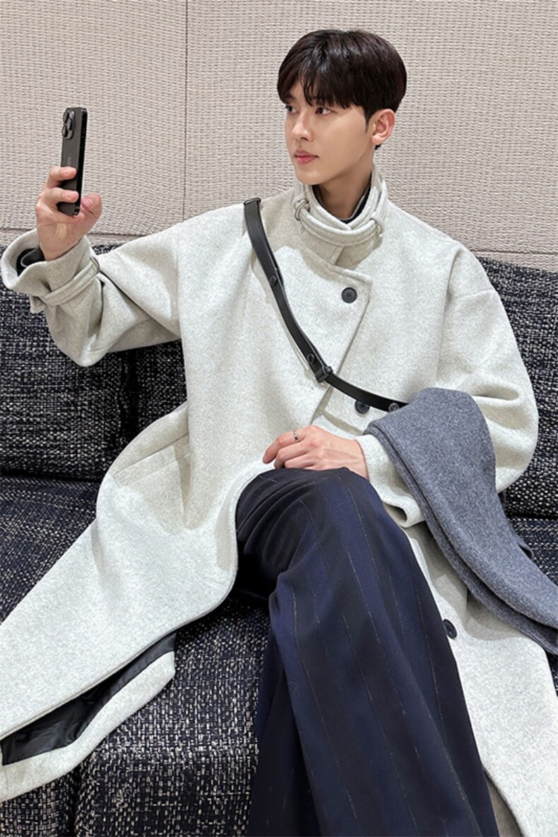 冬季男士毛呢大衣中长款宽松风衣外套912-FY115P128控158,男装风衣,星座903-1