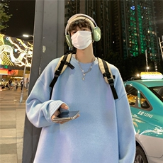 港风夜景宽松休闲圆领毛衣A247-M800常规特批35加绒特批50控78，男装针织衫/毛衣，电商A247