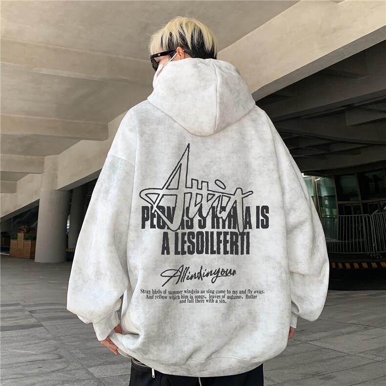 重磅400克足全棉高品质扎染连帽卫衣男长袖打底衫 RH3203图片