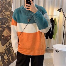 新款港风潮流情侣毛衣韩版宽松中性针织衫圆领春秋季MY622-p30图片