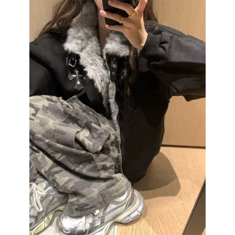 美式麂皮绒外套男春季新款潮牌宽松复古男生大码春秋工装夹克,男装夹克,星座506A