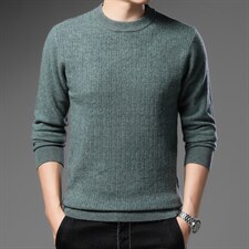 秋冬新款中年男纯羊毛针织衫圆领套头加厚打底衫ALXB8818-P175，男装针织衫/毛衣，电商B212（原钱塘6029）