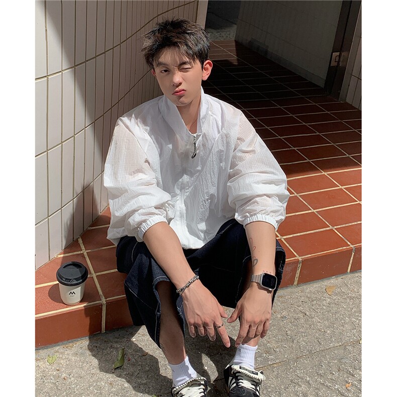 迷彩尼龙防晒衣外套男夏季薄款速干防晒夹克D428黑白P55迷彩P65,男装夹克,电商A335-1（原A458）