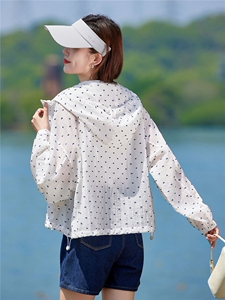 2026夏季新款现货宽松休闲透气莱赛尔波点连帽女士薄外套短外套图片