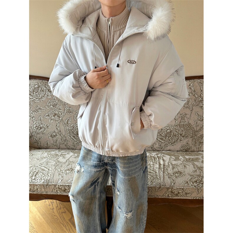 517A-8-Y93-P98毛领可拆卸加棉高品质派克服情侣棉衣外套,男装棉衣,星座517A-8（原B282）