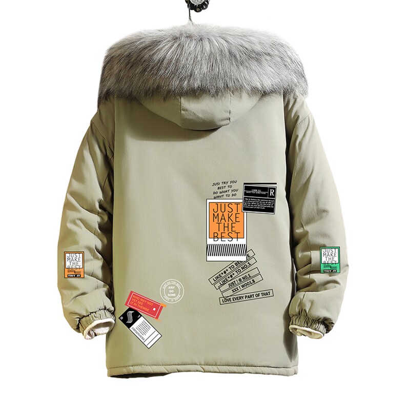MM48121-P130冬季大毛领衣男士大码加厚袄男服砖墙,男装棉衣,电商A040A