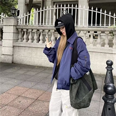W10347-P73网图现货美式复古字母飞行员夹克高街拉链棒球服外套，男装夹克，星座1608