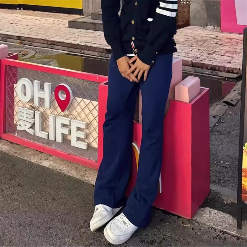 春季新款阿拉伯文刺绣休闲微喇潮流男裤D328-AK7727-P48,男装休闲裤,电商D328