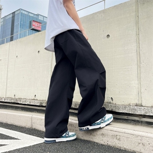 褶皱伞兵工装裤男女夏潮宽松感阔腿弯刀裤速干休闲裤MK988 P38图片