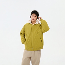 !潮流冬季连帽拉链加绒加厚棉衣情侣撞色棉服外套MY5567-P78，男装棉衣，星座610B-1