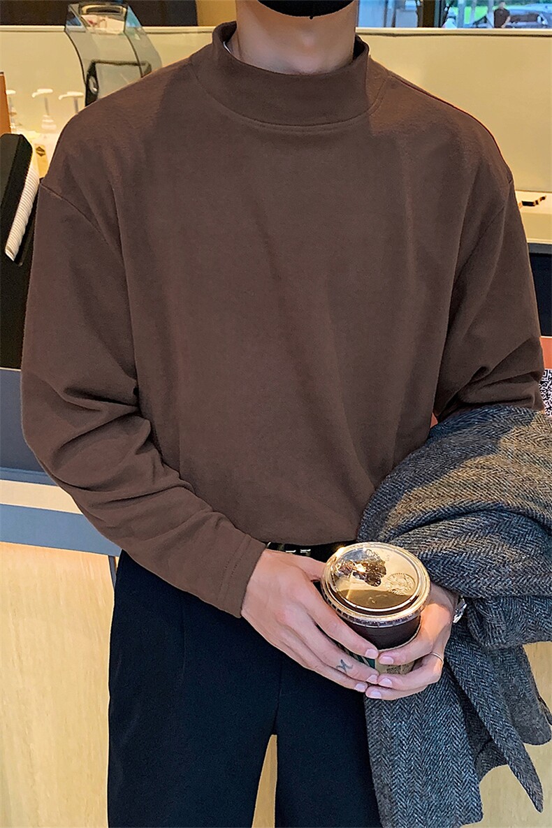 德绒打底衫可二开HD1318-TP20控价38冬季百搭韩风男生纯色卫衣,男装卫衣,电商A102-1
