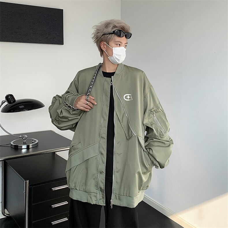 HY506-P62；棒球服男款春秋季美式高街百搭飞行员夹克高级感痞帅,男装夹克,星座603-2