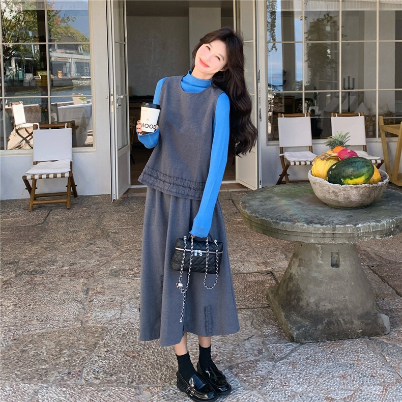 新款2026春季法式木耳边拼接三件套装6215-P185-K298,女装套装/套裙,2C057
