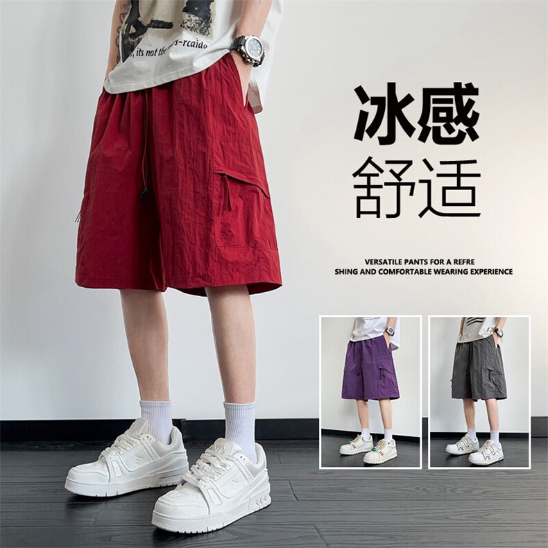 2025新款高街工装中裤速干运动男夏薄款伞兵短裤美式复古K688-P25，男装牛仔裤，星座1402-1