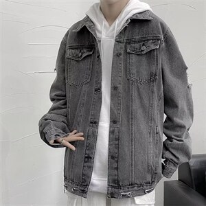 男秋季外套潮牌街头牛仔夹克W318P55图片