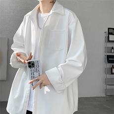 8XL-M长袖衬衫男休闲牛津纺纯棉衬衣打底外套CS517P55控78，男装衬衫，电商D206-1