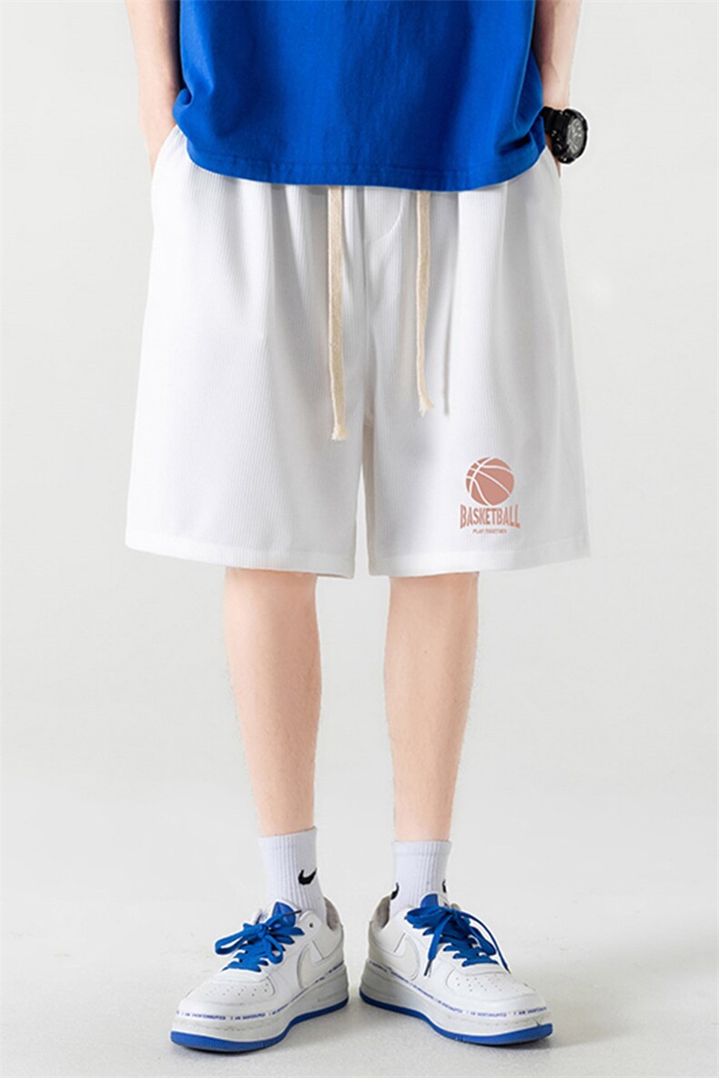 HD74237-P22华夫格短裤男大码宽松五分裤男直筒中裤,男装休闲裤,电商A040